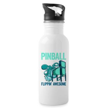 Pinball Machine Flipper Machine - Water bottle with straw - white - Right