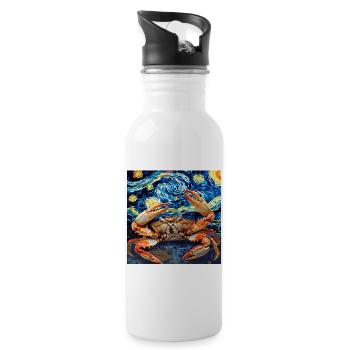 Krabbe - Trinkflasche mit integriertem Trinkhalm - Weiß - Rechts