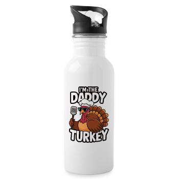 Papa Dinde Thanksgiving - Gourde avec paille intégrée - blanc - Droite