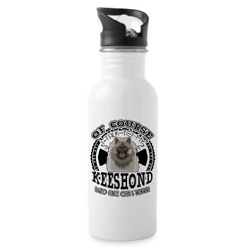 I Talk To My Keeshond - Water bottle with straw - white - Right