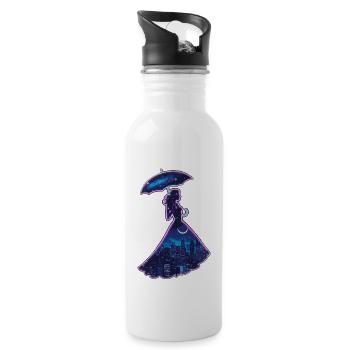 City Girl - Stadt Mädchen - Water bottle with straw - white - Right
