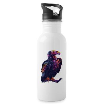 Geier - Trinkflasche mit integriertem Trinkhalm - Weiß - Rechts