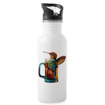 Kolibri Bier - Trinkflasche mit integriertem Trinkhalm - Weiß - Rechts