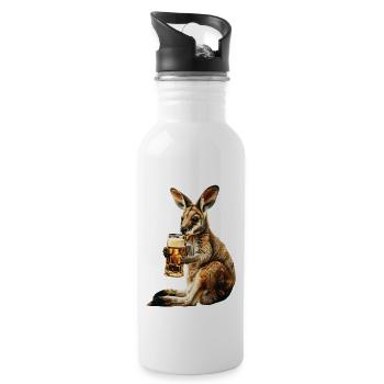 Wallaby Bier - Trinkflasche mit integriertem Trinkhalm - Weiß - Rechts