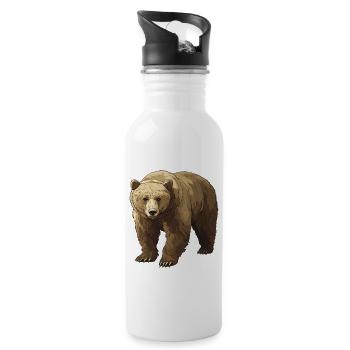Grizzlis Ours grizzly - Gourde avec paille intégrée - blanc - Droite