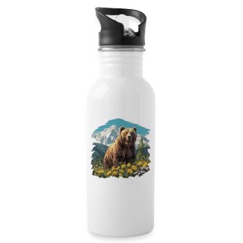 Grizzlis Ours grizzly - Gourde avec paille intégrée - blanc - Droite