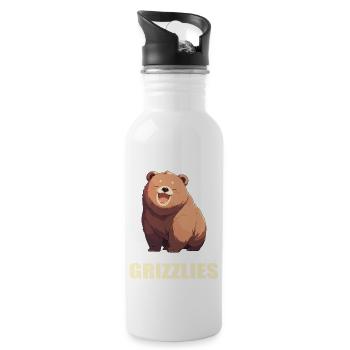 Grizzlis Ours grizzly - Gourde avec paille intégrée - blanc - Droite