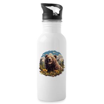 Grizzlis Ours grizzly - Gourde avec paille intégrée - blanc - Droite