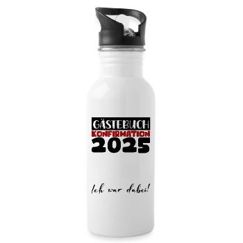 Confirmation 2025 Guestbook Decoration Girls Boys - Water bottle with straw - white - Right