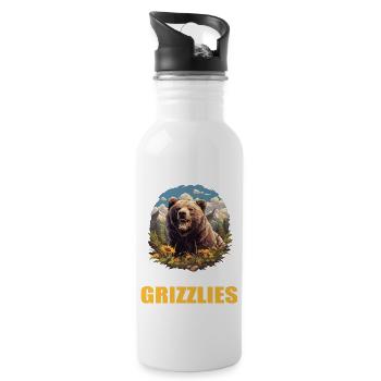 Grizzlis Ours grizzly - Gourde avec paille intégrée - blanc - Droite