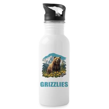 Grizzlis Ours grizzly - Gourde avec paille intégrée - blanc - Droite