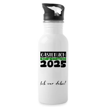 Confirmation 2025 Guest Book Decoration Girls Boys - Water bottle with straw - white - Right