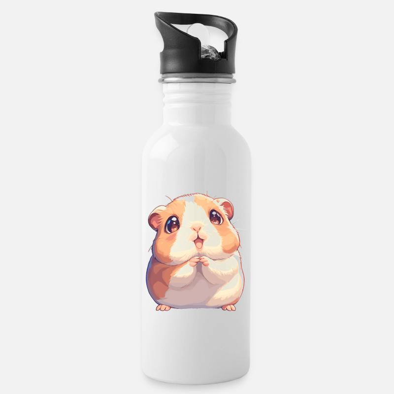 Meerschweinchen - Trinkflasche mit integriertem Trinkhalm - Weiß