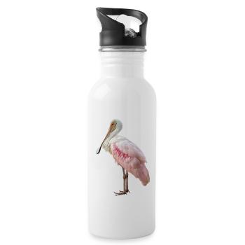 Löffler - Trinkflasche mit integriertem Trinkhalm - Weiß - Rechts