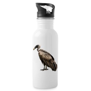 Geier - Trinkflasche mit integriertem Trinkhalm - Weiß - Rechts
