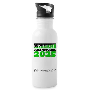 Jugendweihe 2025 Guestbook Gift Girls Boys - Water bottle with straw - white - Right