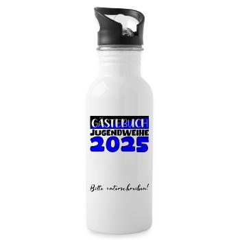 Jugendweihe 2025 Guestbook Gift Girls Boys - Water bottle with straw - white - Right