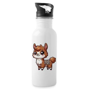 Llama child - Water bottle with straw - white - Right