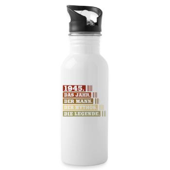 Vintage Born 1945 Man Myth Legend - Water bottle with straw - white - Right