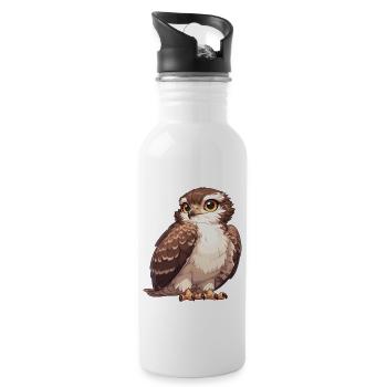 Falken Falke - Trinkflasche mit integriertem Trinkhalm - Weiß - Rechts