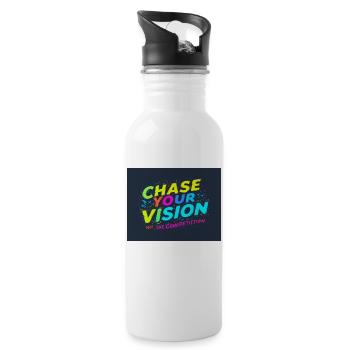 Verfolgen Sie Ihre Vision, nicht Ihre Konkurrenz - Trinkflasche mit integriertem Trinkhalm - Weiß - Rechts