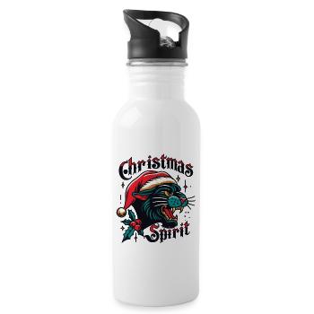 Streetwear Ästhetik Weihnachtsgeist Panther - Trinkflasche mit integriertem Trinkhalm - Weiß - Rechts