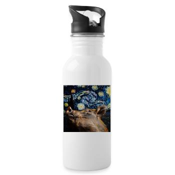 Warzenschwein - Trinkflasche mit integriertem Trinkhalm - Weiß - Rechts