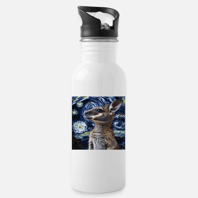 Wallaby - Trinkflasche mit integriertem Trinkhalm - Weiß