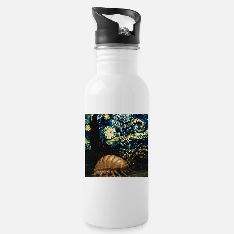 Assel - Trinkflasche mit integriertem Trinkhalm - Weiß