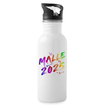 Malle 2025 Mallorca Feier Party Outfit Urlaub - Trinkflasche mit integriertem Trinkhalm - Weiß - Rechts