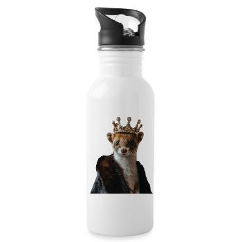 Hermelin - Trinkflasche mit integriertem Trinkhalm - Weiß - Rechts