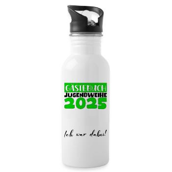 Jugendweihe 2025 Livre d’or Cadeau Filles Garçons - Gourde avec paille intégrée - blanc - Droite