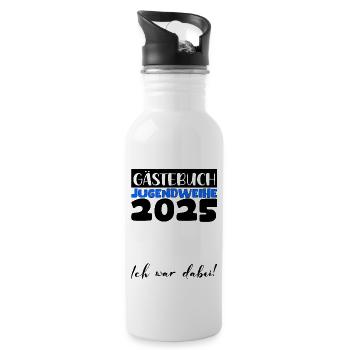 Jugendweihe 2025 Guestbook Gift Girls Boys - Water bottle with straw - white - Right