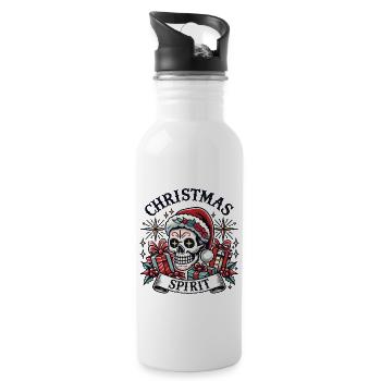 Streetwear Aesthetic Christmas Spirit Skull - Trinkflasche mit integriertem Trinkhalm - Weiß - Rechts