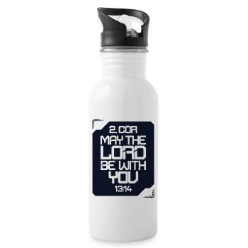 May the lord be with you - Water bottle with straw - white - Right
