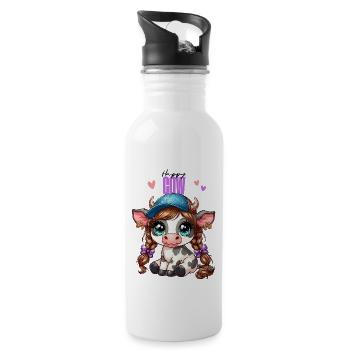 Vache Veau Mignon Casquette De Basket-ball Glitter Anime - Gourde avec paille intégrée - blanc - Droite