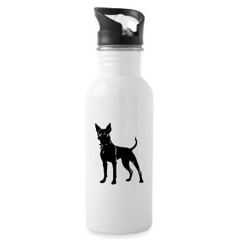 Chien Pinscher - Gourde avec paille intégrée - blanc - Droite