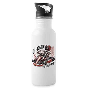 Go-Kart à l’os Look rétro - Gourde avec paille intégrée - blanc - Droite