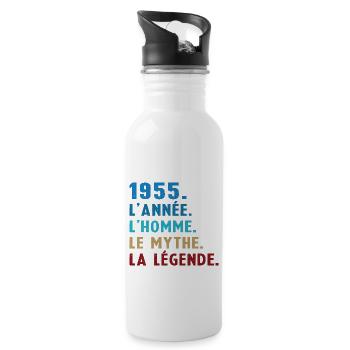 1955 Année Homme Mythe Légende - Gourde avec paille intégrée - blanc - Droite