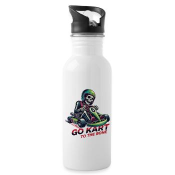 Go-Kart Skelett - Trinkflasche mit integriertem Trinkhalm - Weiß - Rechts