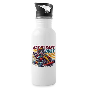 Go-Kart Racing Style Rétro Eat My Kart Dust - Gourde avec paille intégrée - blanc - Droite