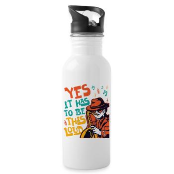 Saxophone Yes It Has To Be This - Trinkflasche mit integriertem Trinkhalm - Weiß - Rechts