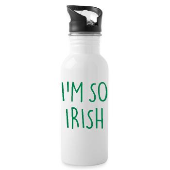I'M SO IRISH Ireland Irland - Trinkflasche mit integriertem Trinkhalm - Weiß - Rechts