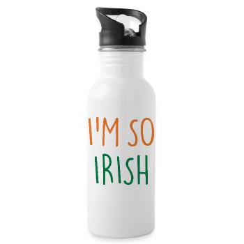 I'M SO IRISH Ireland Irland - Trinkflasche mit integriertem Trinkhalm - Weiß - Rechts