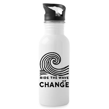 Ride the wave of change - Gourde avec paille intégrée - blanc - Droite