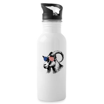 GOAT. American flag GOAT - Water bottle with straw - white - Right