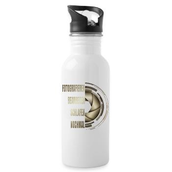 Fotografieren - Bearbeiten - Schlafen - Nochmal - Trinkflasche mit integriertem Trinkhalm - Weiß - Rechts