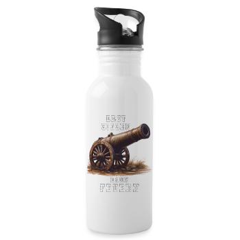CANNON FIRST AIM BEFORE FIRING - Water bottle with straw - white - Right