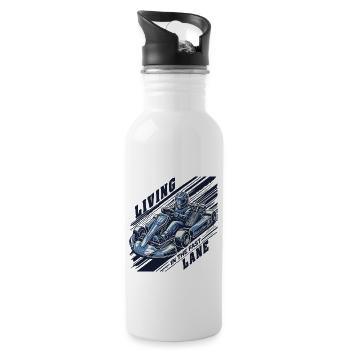 Go-kart life in the fast lane - Water bottle with straw - white - Right