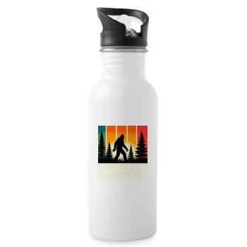Machinist Is Hard To Find, Funny Bigfoot Sasquatch - Water bottle with straw - white - Right